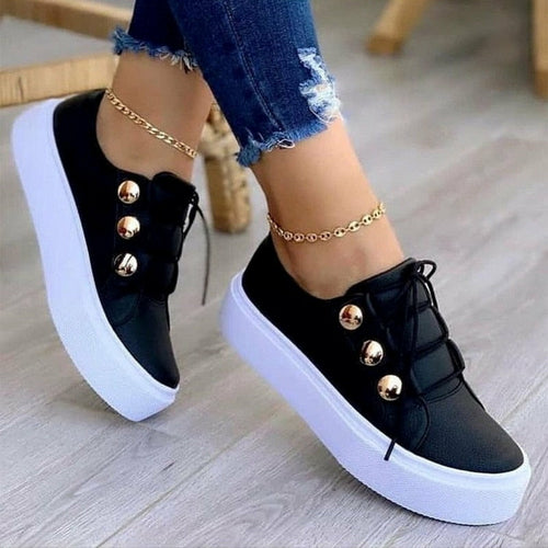 Pearl Stud Lace-Up Sneakers